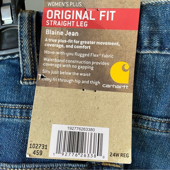 Carhartt Women's Original Fit straight leg Blaine Jean size 24W Regular NEW - Picture 5 of 8